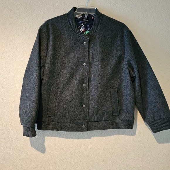 Well Worn Women's Bomber Style Jacket NWT Dark Smoke Grey Size XL Fall Winter - Picture 4 of 7